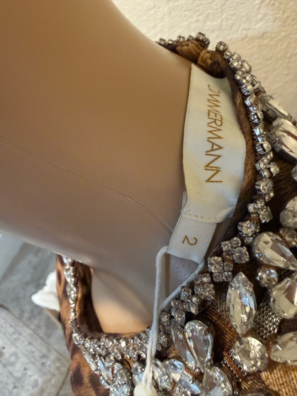 New! Zimmermann Designer Crush Panelled Mini Dress - Leopard Print Linen-Silk - Picture 7 of 7